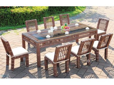Rattan Patio Furniture 1+8 Rattan Garden Table And Chairs Set DR-3267